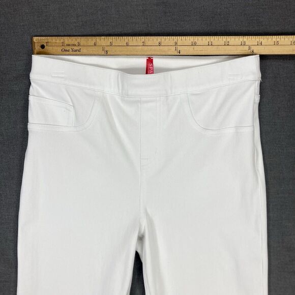 Spanx Skinny Ankle Jeggings Womens M White Stretch Comfy Pull On Shaping Pants - Picture 8 of 14